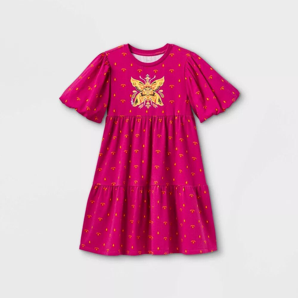 Girls' Disney Encanto Shift Dress - Pink - Medium (7-8)